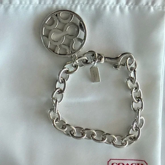 NWOT Coach 925 Sterling Silver Op Art Disc Charm Bracelet - Picture 3 of 4